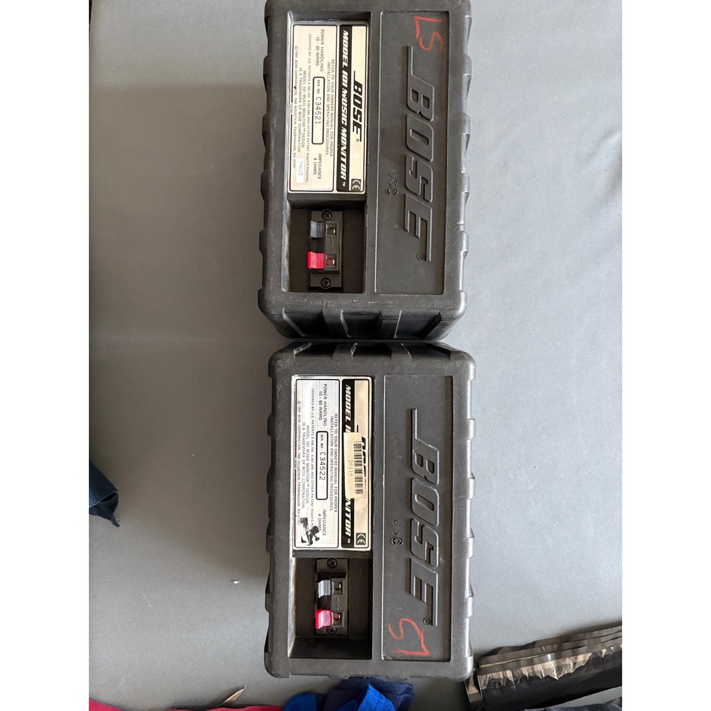 Bose Model 101 Music Monitor Speakers Pair Black 4 Ohm 60W C34521 C34522 - Picture 4 of 11